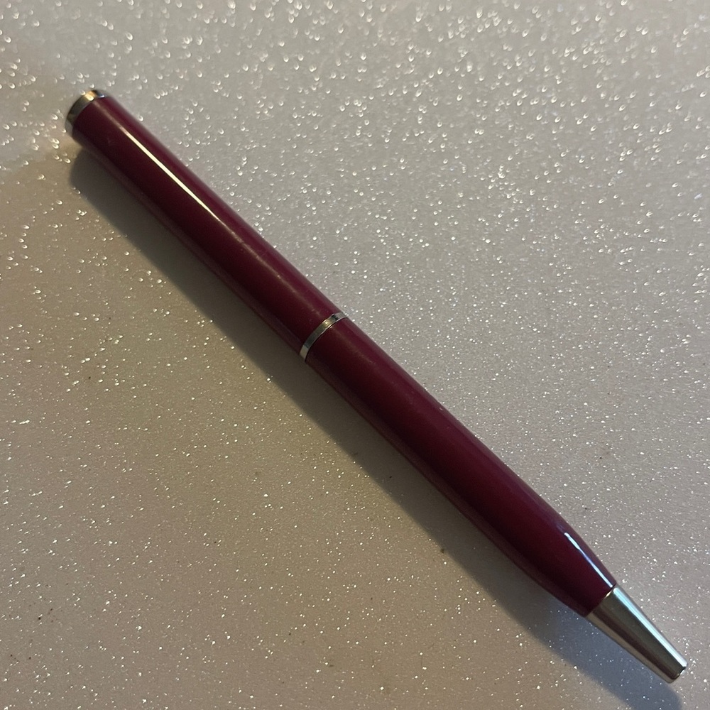 Coach Burgundy Ballpoint Pen with Silver Accents